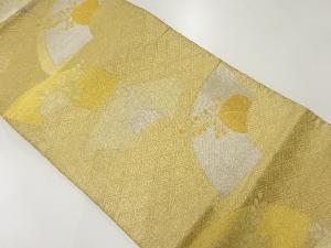 アンティーク　地紙に抽象桐模様織出し袋帯（材料）